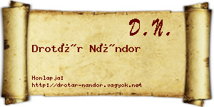 Drotár Nándor névjegykártya