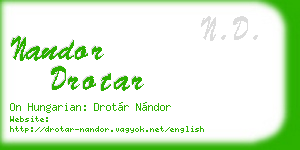 nandor drotar business card