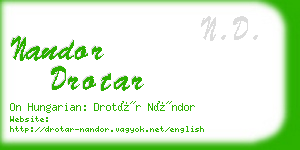 nandor drotar business card